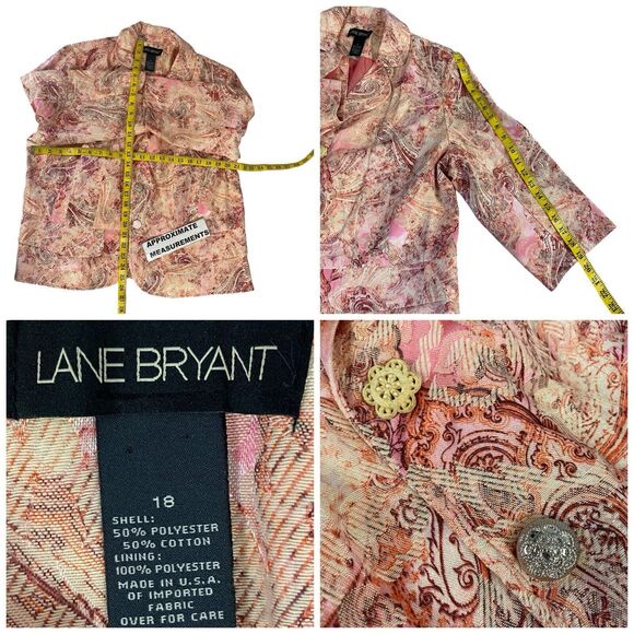 Lane Bryant Blazer Womens 18 Orange Jacket Work Office Harvest Casual Career - Picture 5 of 16